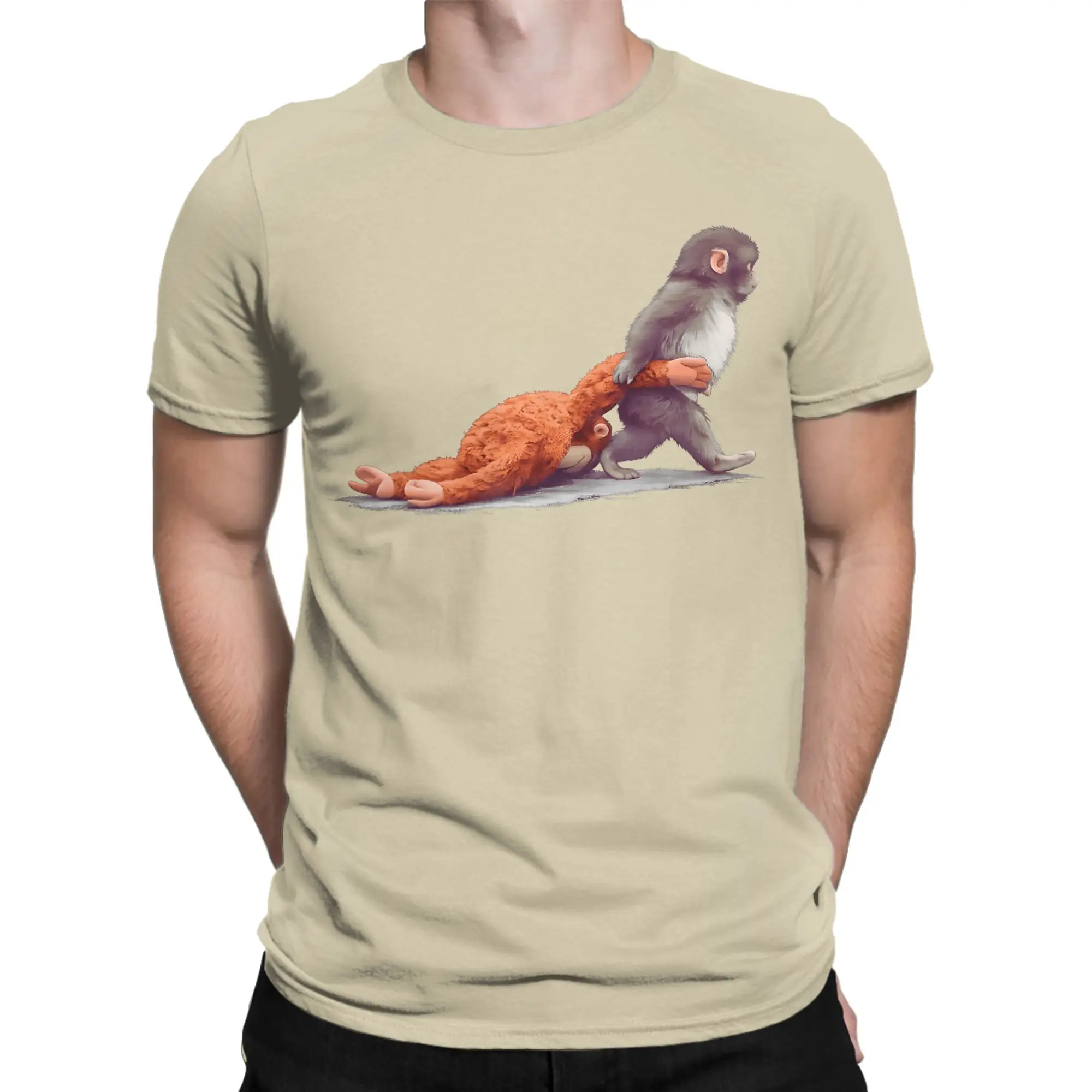 Monkey Punch Baby Graphic Little Punch T Shirt Beach  Pure Cotton T-Shirts For Mens Harajuku Short-Sleeve Funny Top Tees