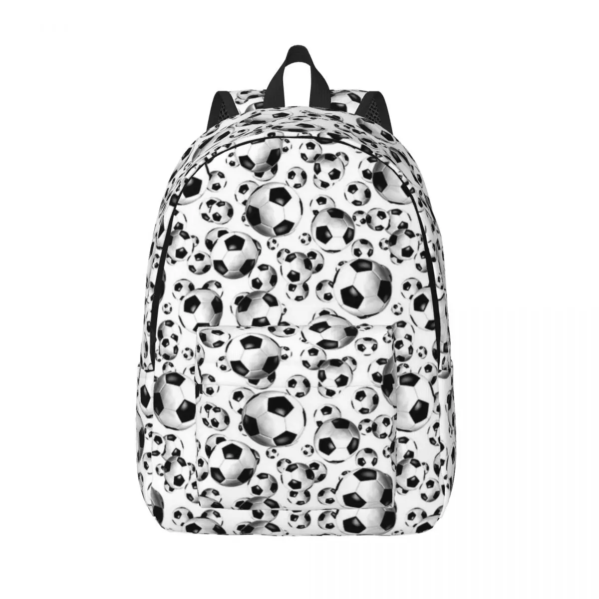 3D Look Soccer Balls Pattern for Teens Student School Book Bags Sporty Football Daypack Middle High College Travel