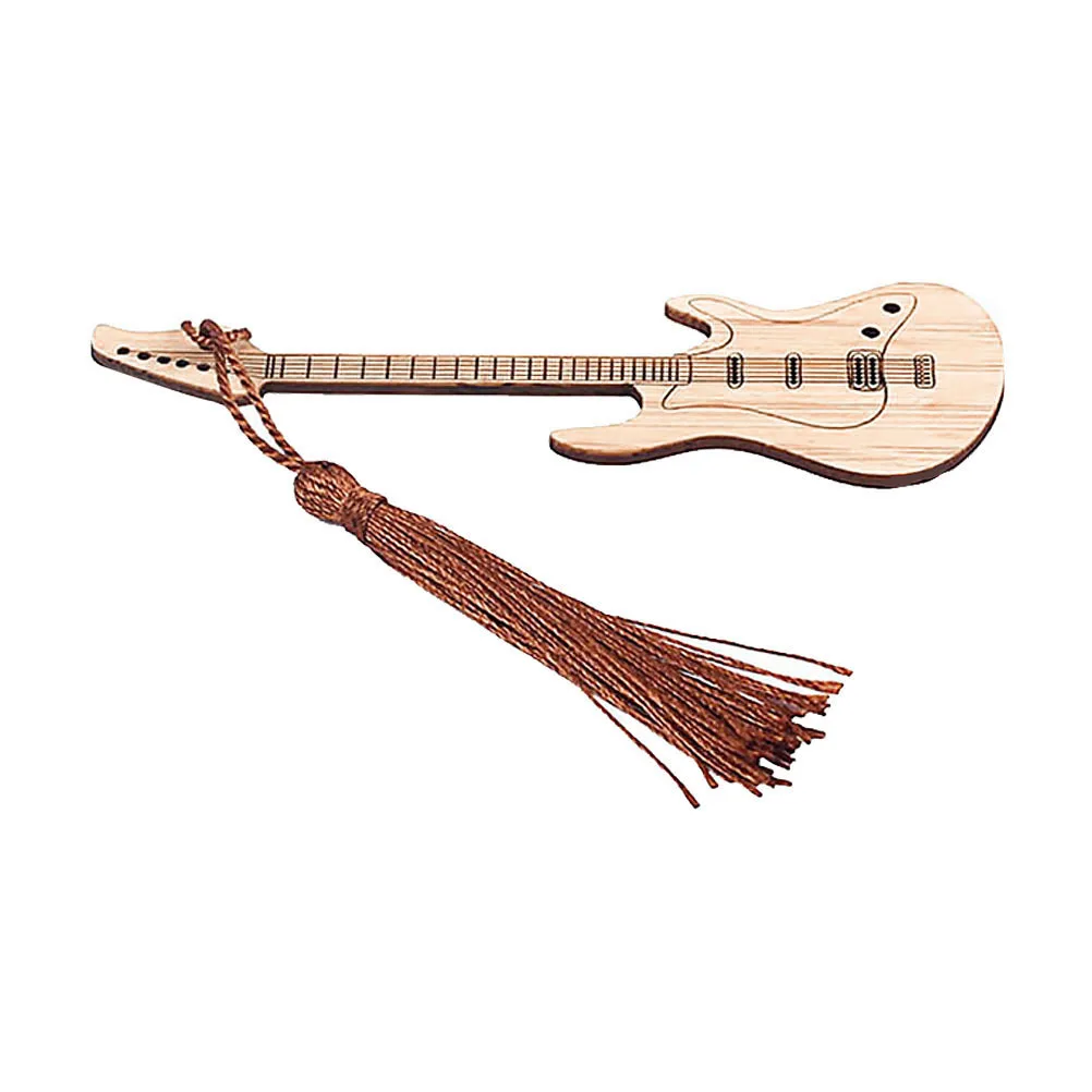 

Guitar Shape Bamboo Bookmark Creative Eco-Friendly Page Marker for Readers Students Graduates Decorative Book Mark