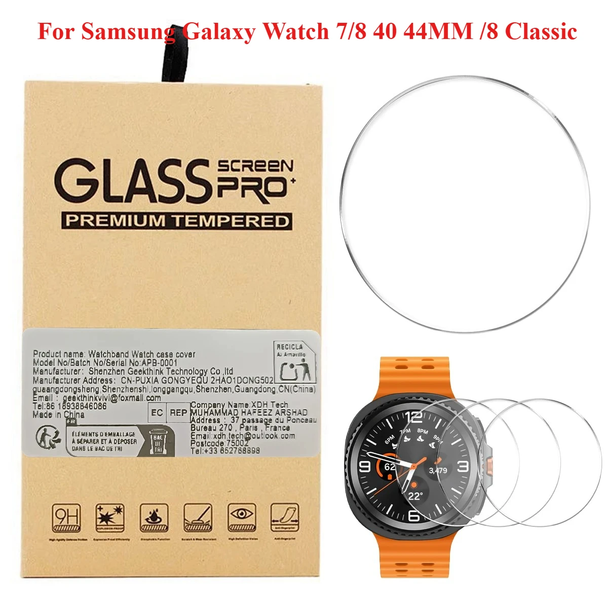 Tempered Glass Protectors For Samsung Galaxy Watch7/8 40mm 44mm/Watch 8 Classic 46mm Anti-scratch Screen Protector Glass Film