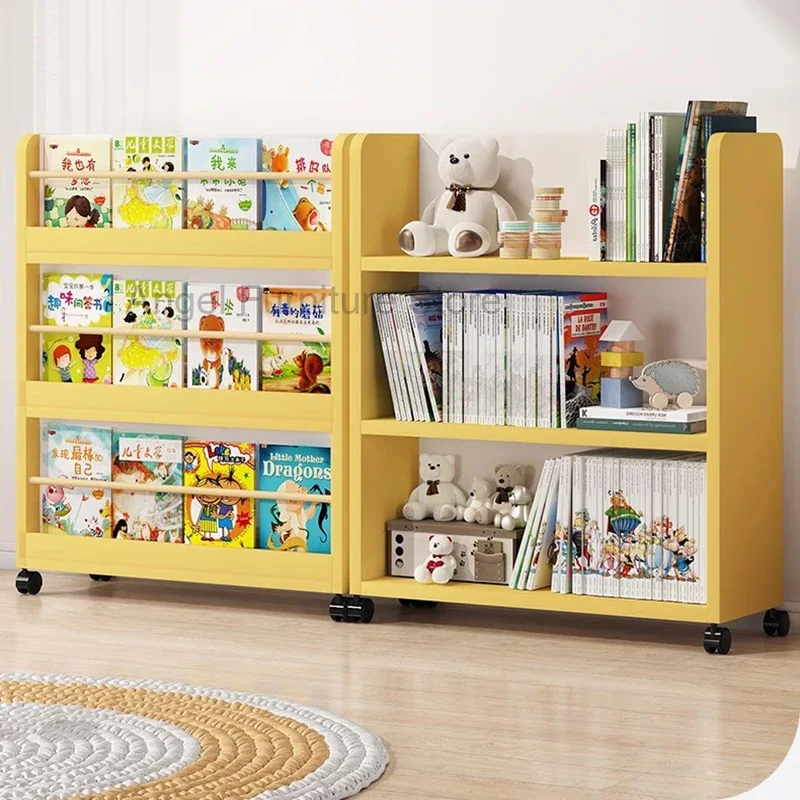 Children White Bookcase Mobile Newspaper Small Toy Bedroom Doll Corner Dorm Room Modern Book Holder Garden Raf Room Organization