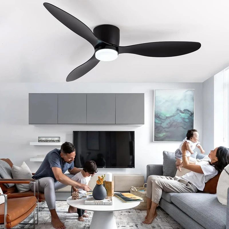 Modern LED Ceiling Fan With Light Home Deco Living Room Electric Fan Lamp Silent Interior Bedroom Dining Room Ceiling Chandelier