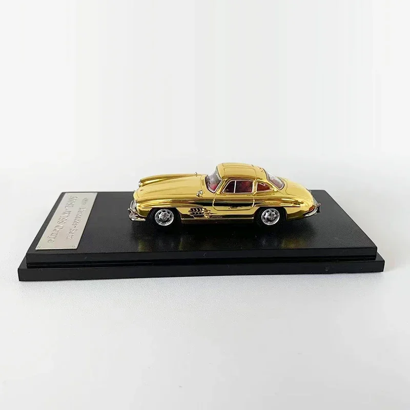 Seeker-Modèle de voiture SL Wcontem300SL Coupé, Collection de véhicules en alliage moulé sous pression, Chrome Gold and Silver, 1:64