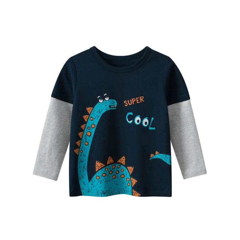 Children's clothing autumn new product Korean version sleeveless top children's cartoon long sleeved T-shirt base shirt