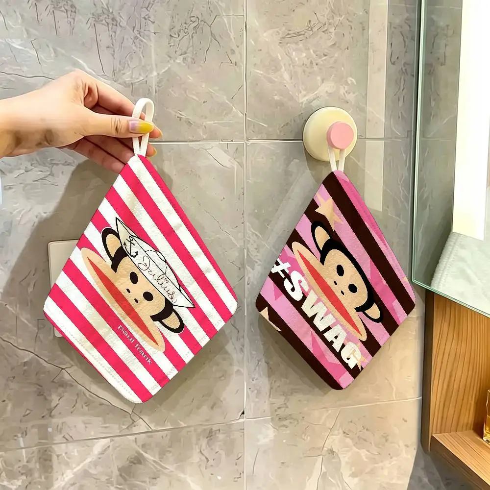 P-Paul Frank  Multi-scene Polyester Cotton Towel, Hanging Hand Wiping Cloth for Kitchen Bathroom Hotel