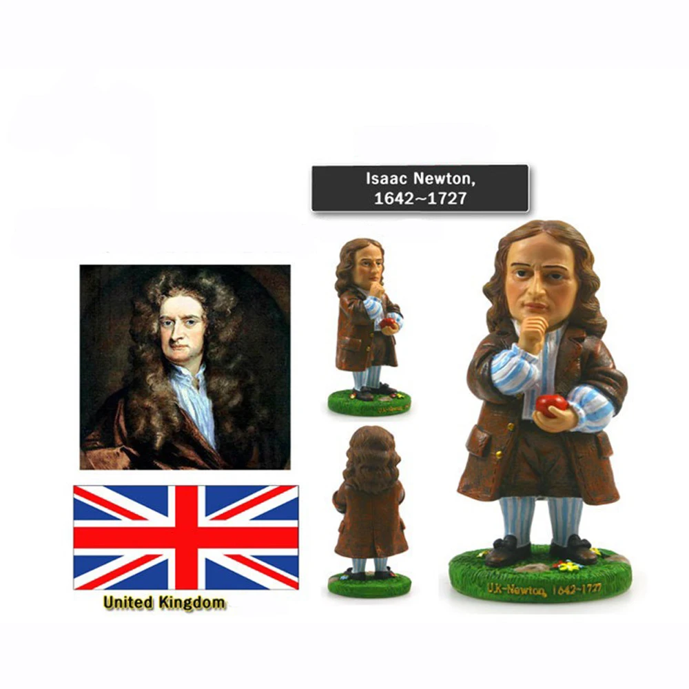 Hot Eduction Famous People Statue United Kingdom Isaac Newton Scientist Physicist Royal SocietyRoom Bookcase Ornament Craft