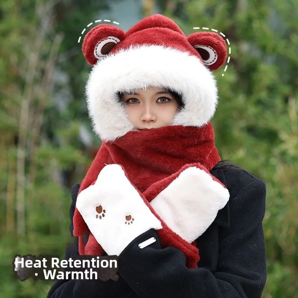 أزياء الشتاء بالاكلافا قطعة واحدة مقنعين قبعة وشاح قبعة الشتاء اكسسوارات سميكة قبعة تزلج للنساء