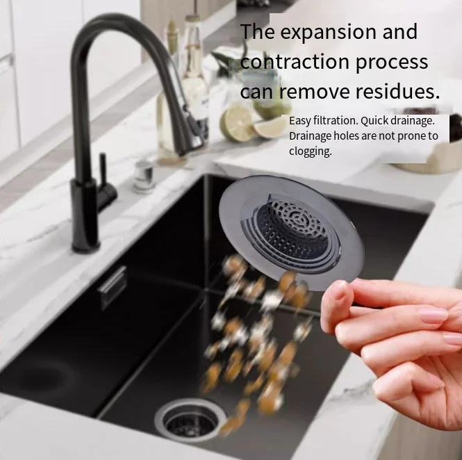 

Durable Retractable Sink Drain Strainer ABS Anti-Clog Kitchen Sink Plug Sink Food Catcher Basket Drain Accessories