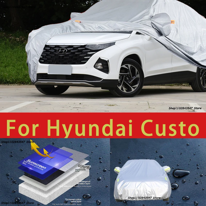 

For Hyundai Custo Outdoor Protection Full Car Covers Snow Cover Sunshade Waterproof Dustproof Exterior Car accessories