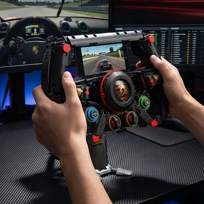 

Конструктор Technik: Руль гоночного болида, модель для сборки, держатель для телефона, креативный подарок для взрослых, 1221 деталь