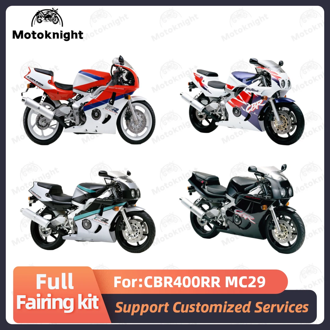 

Подходит для Honda CBR400RR MC29, комплект обтекателей, полный комплект обтекателей для мотоциклов, окрашенный кузов, новый АБС-пластик, 4 подарка