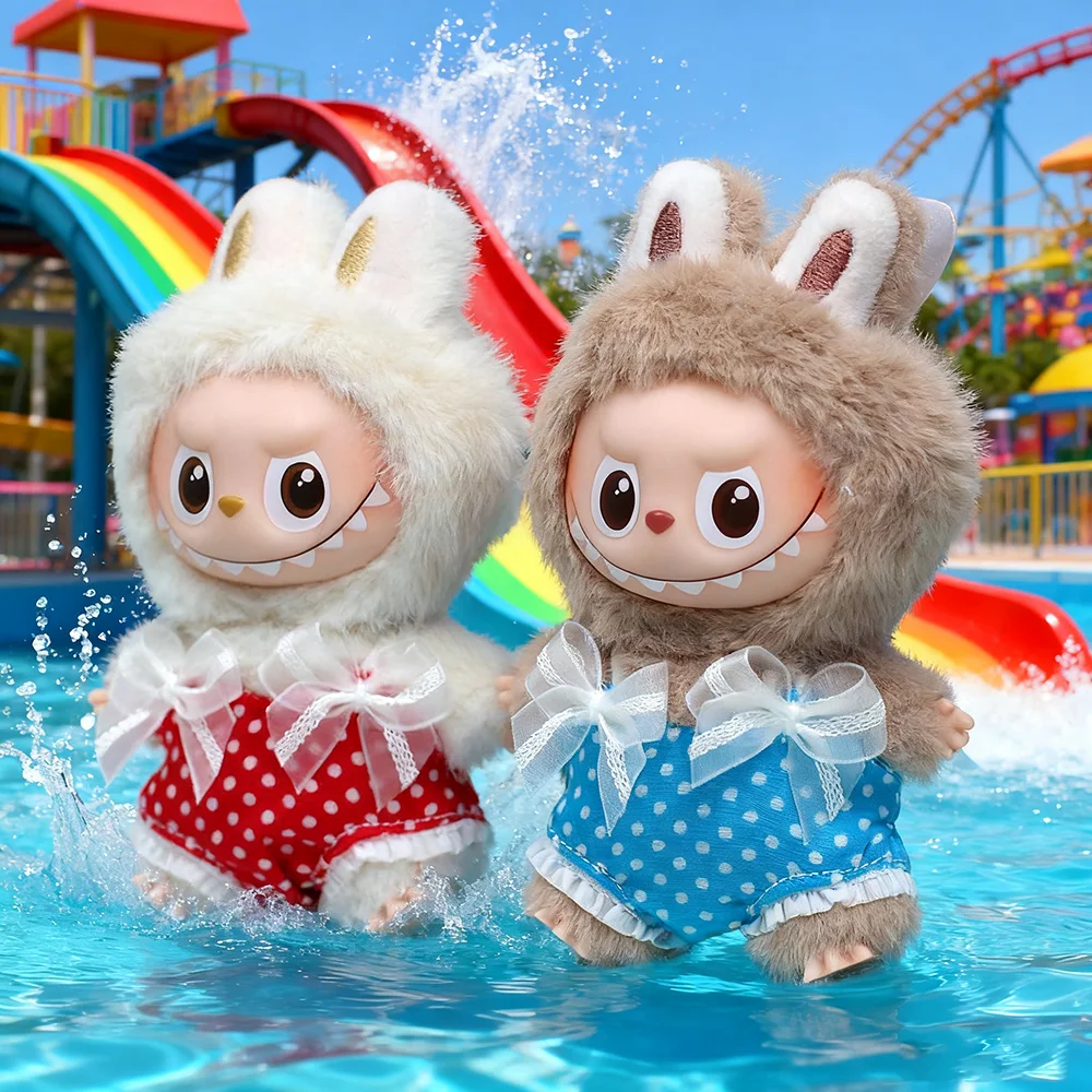 Clothes For Mini Labubu 4.0 Monsters Pin For Love Series Clothes Swimsuit Raincoat Set Doll Clothes Outfit Clothing Accessories