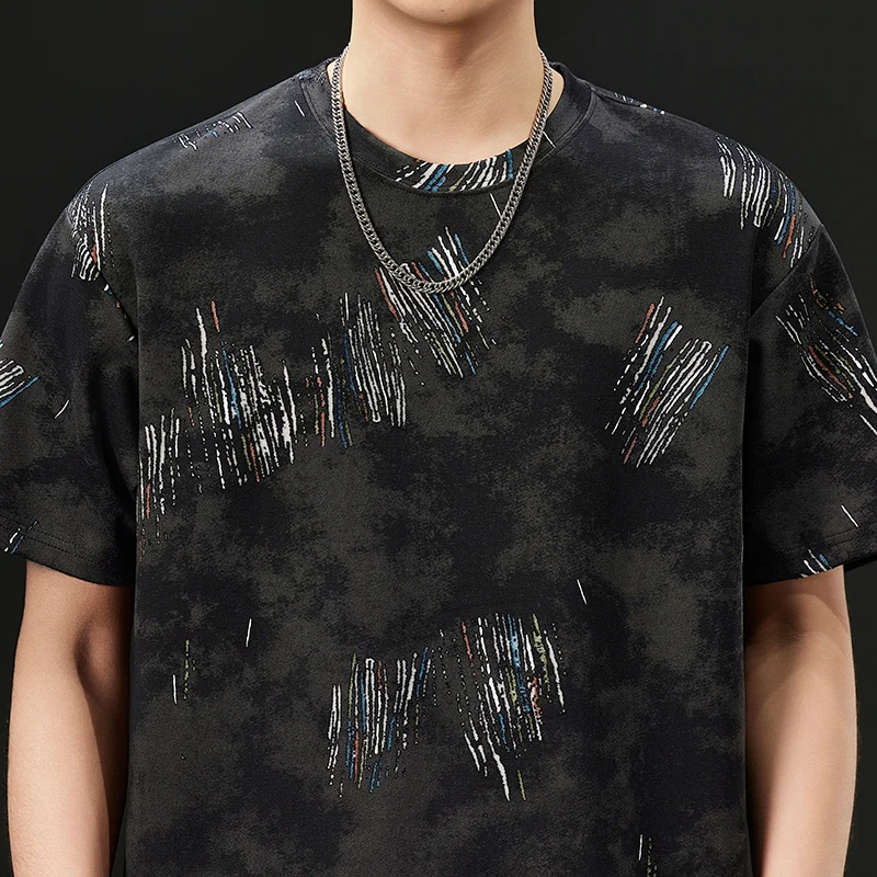 2026 Summer Men's Youth Style Small Full Flower Fashion Trend Round Neck Short Sleeve T-Shirt POLO Shirt