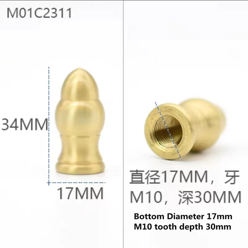 All copper desk lamp connector Brass Screw cover, M10 copper teeth lighting accessories cap for table lamp shade support bracket