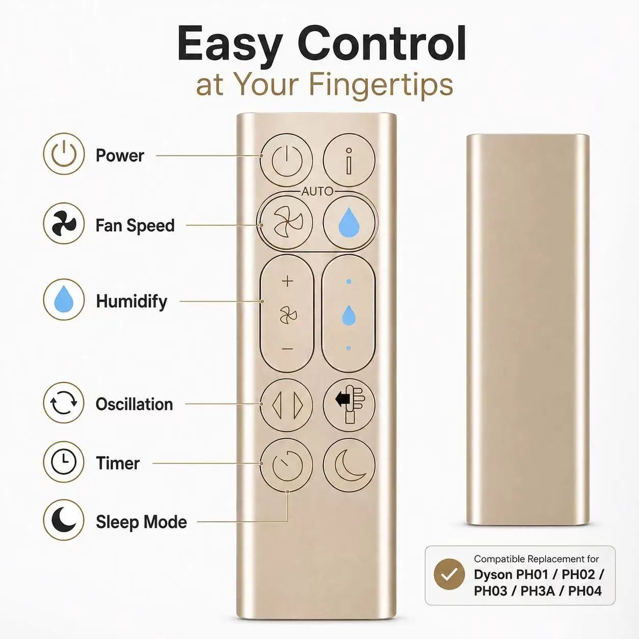 Replacement Remote Control for Dyson PH01 PH02 PH03 PH3A PH04 369568-01/02 369568-11/02 Purifier and Fan view 5