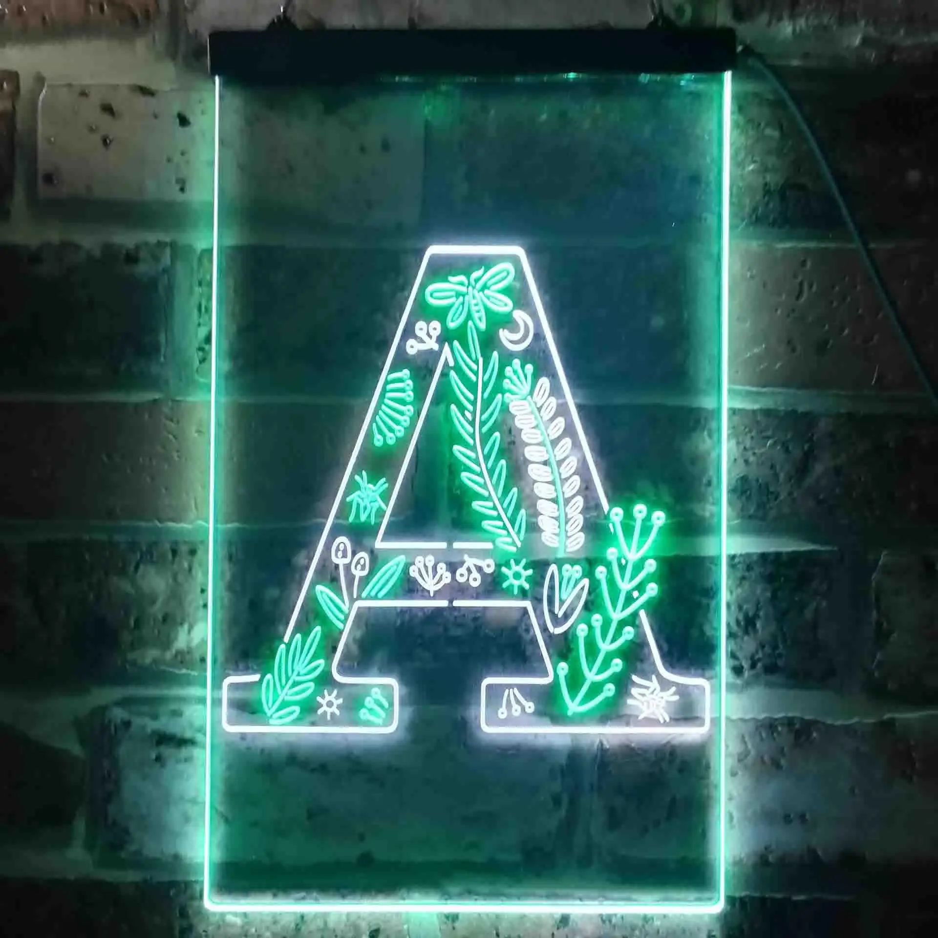 Letter A Initial Monogram Family Name Dual Color Led Neon Sign st6-i3438