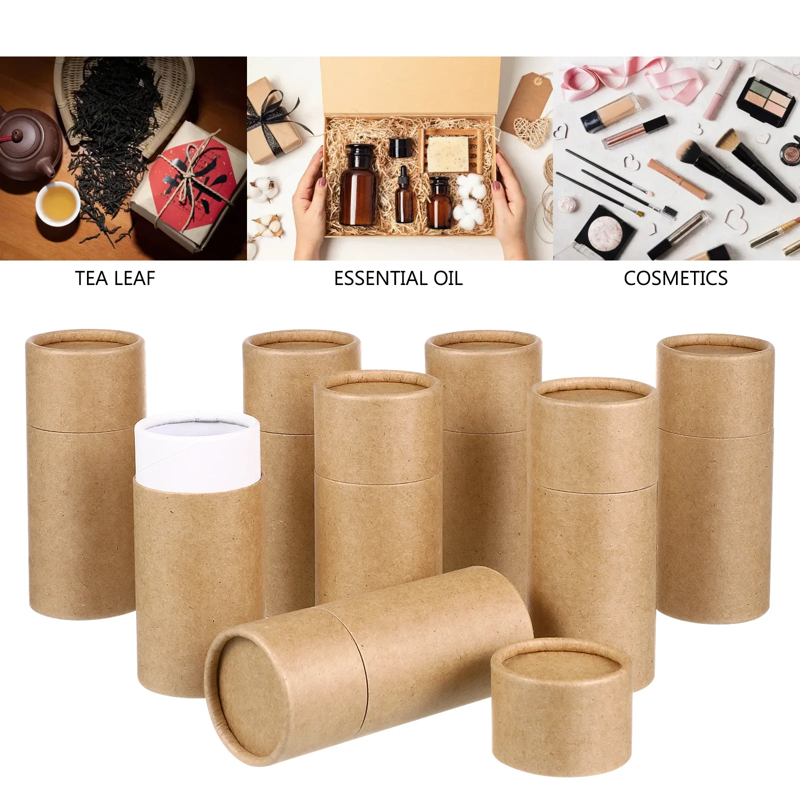 

10Pcs Cylinder Packing Box Eco Friendly Material Multifunctional Practical Gift Containers for Small Items Travel Storage