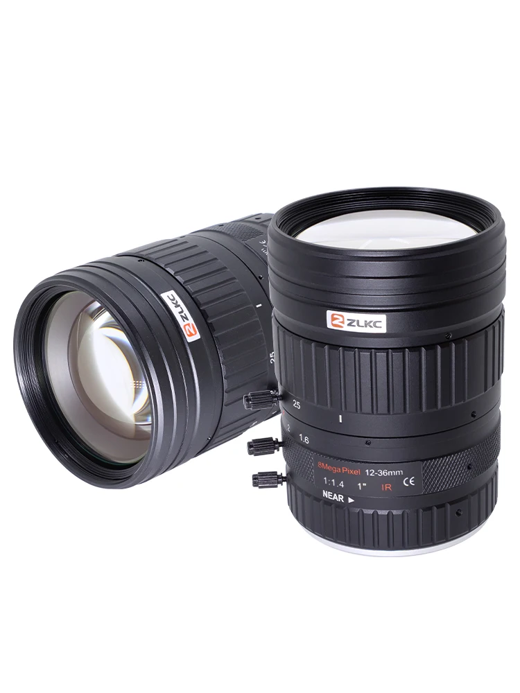 1-inch manual aperture zoom lens 8MP industrial lens 12-36mm monitoring C-port scanning lens low distortion F1.4