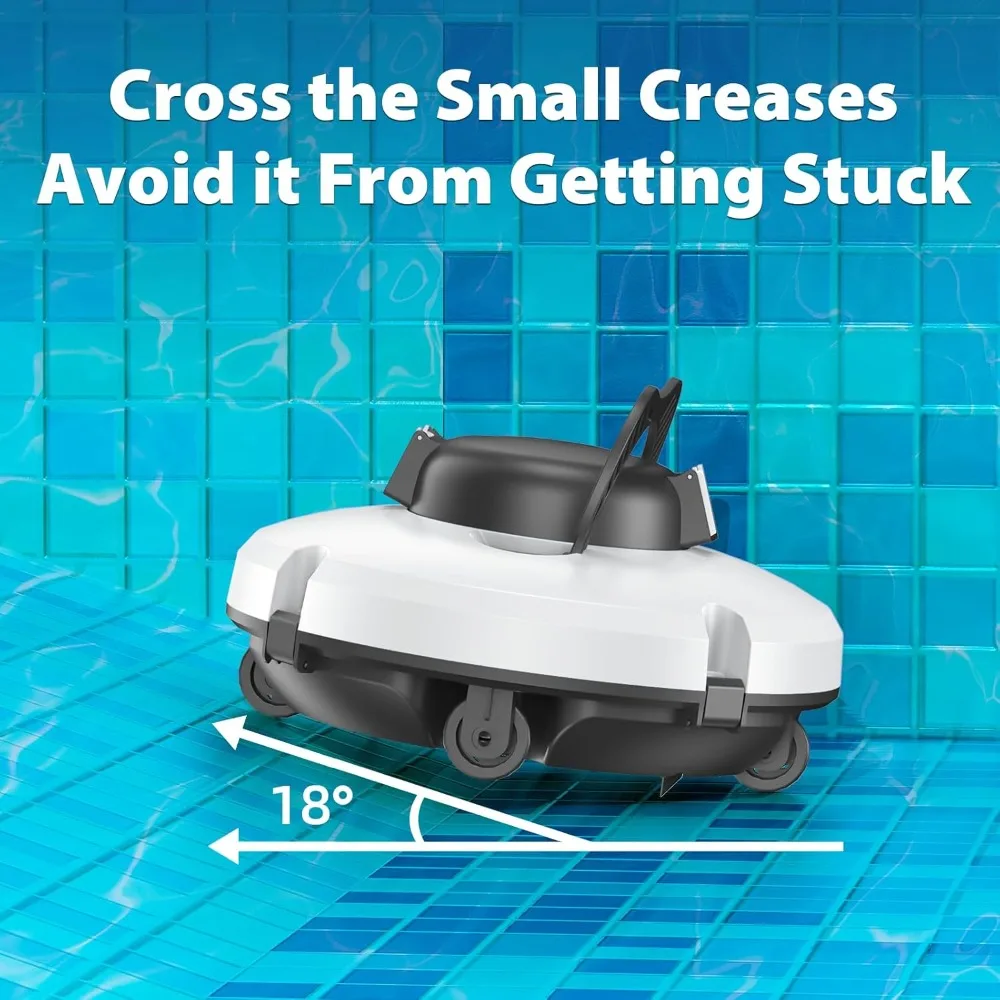S100 Cordless Robot Pool Cleaner, Last 130Min, 18° Slope Angle, Automatic Pool Vacuum for Above Ground Pools, Self-Parking Pool