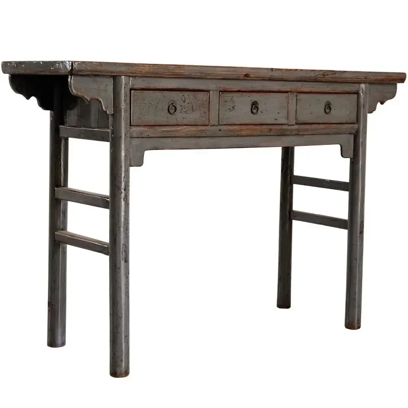 

A16 Painted Chinese porch table table table elm solid wood living room retro furniture colored antique old foyer cabinet