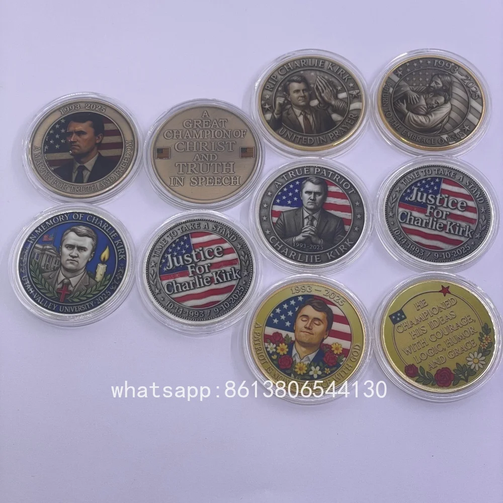 Charlie Kirk Commemorative Collectible Gold Coin Silver Coin 1993-2025 Metal Memorial Tribute Souvenir Keepsake Craft Gift Fans