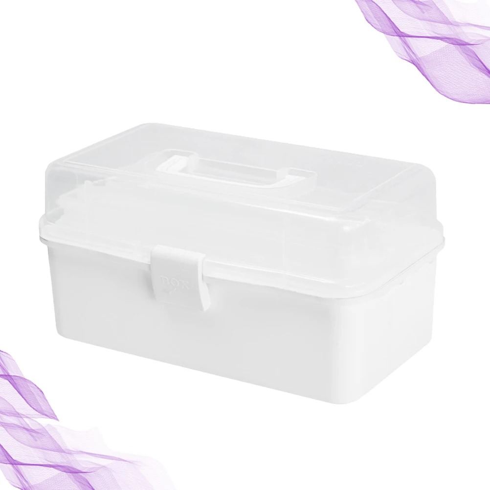 Large Portable First Aid Box Transparent Cover Child Lock 180 Degree Rotating Holder 3 Layer Medicine Storage Case for Home
