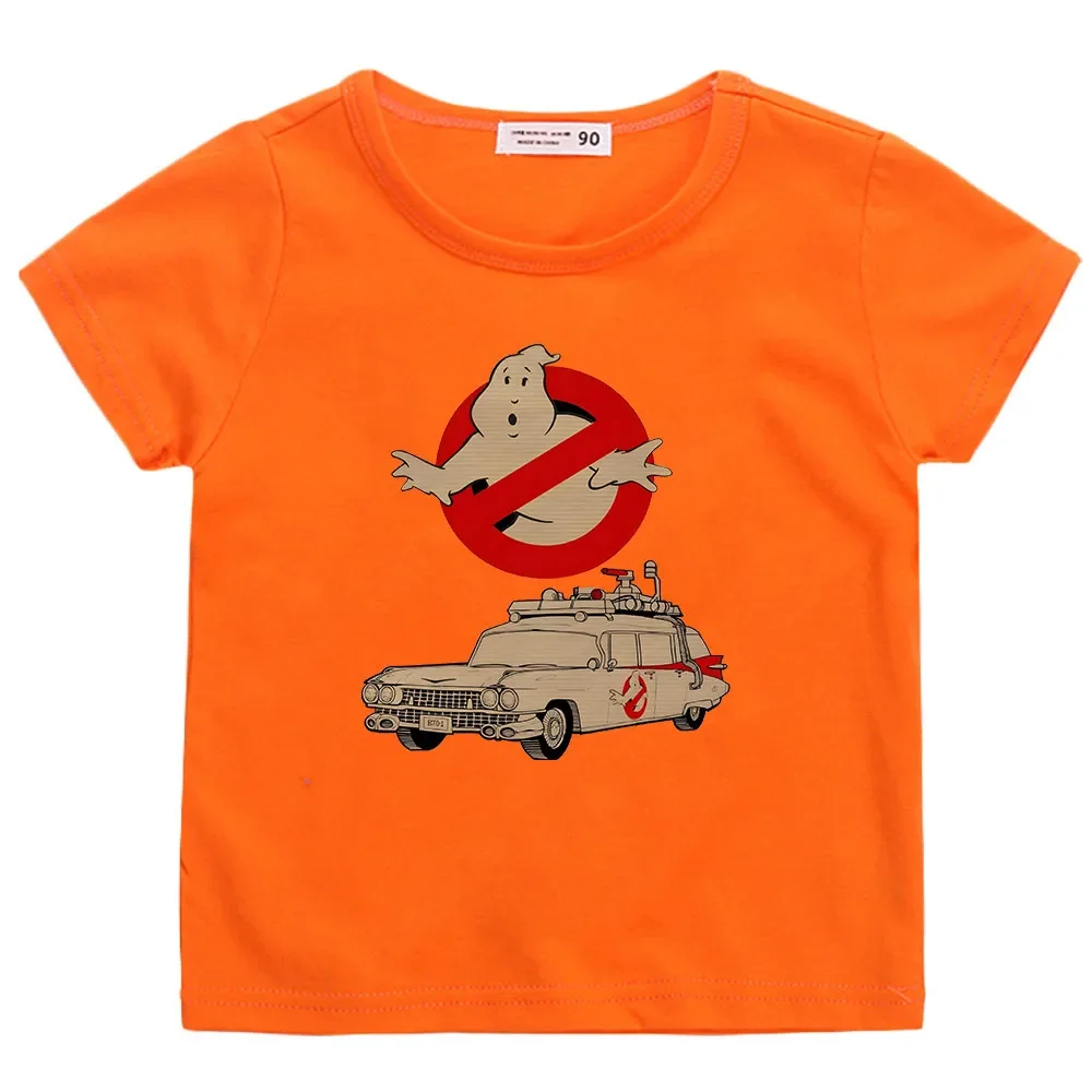 Ghostbusters Shirt Kids Cotton Ghost Busters T Shirt Boys Summer Clothes Tops Girls T-shirt 100% Cotton Family Outfit Matching