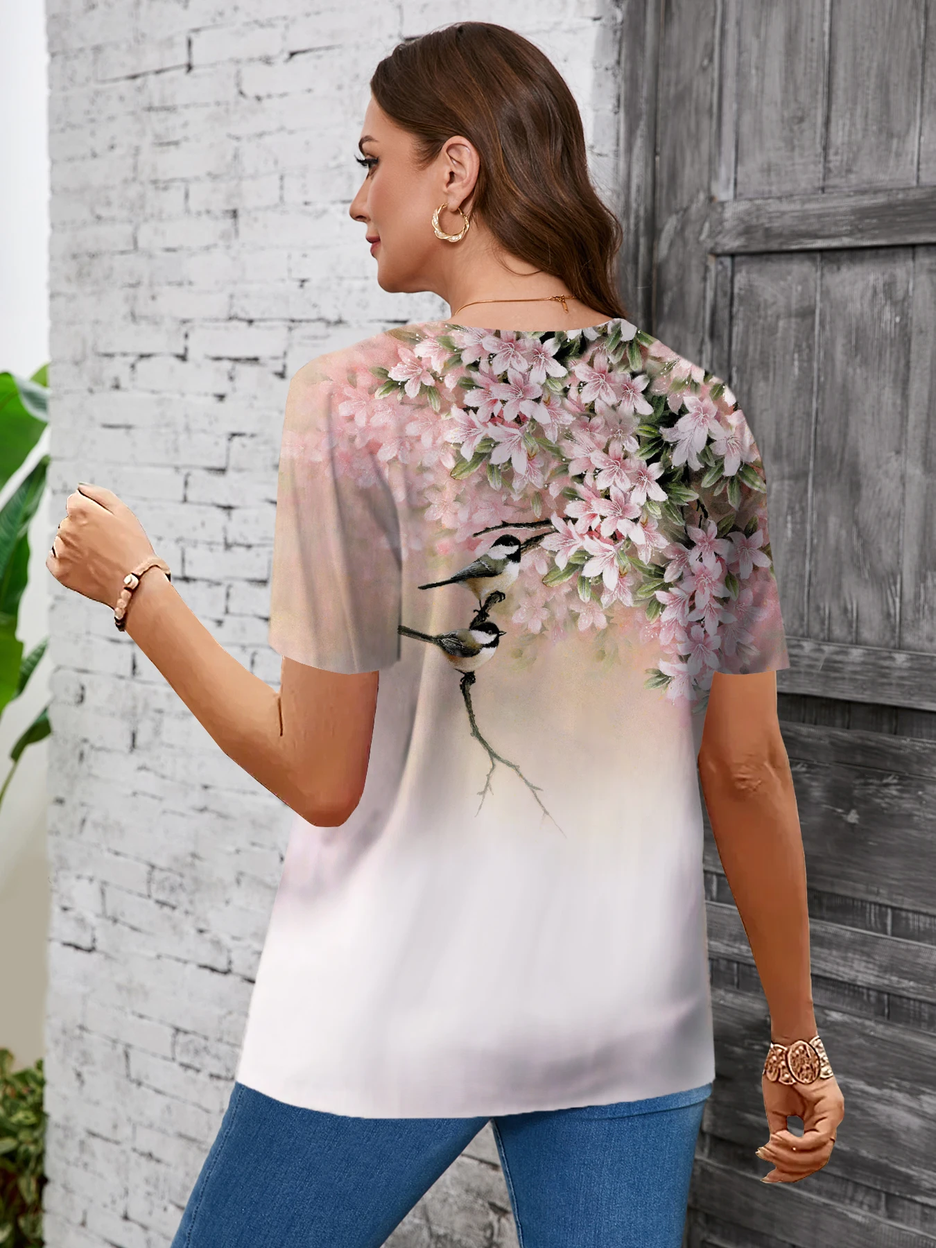 Plus Size Elegant Casual Woman T-Shirt Fashion Loose T-Shirt Woman Temperament Long sleeve T-Shirt Holiday Weekend view 2