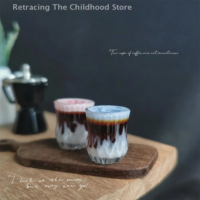 Niedliches Puppenhaus Miniatur Café Spielzeug Modell Miniatur Latte Kaffee Getränk Café Spielzeug Getränk Modell Puppenhaus Zubehör