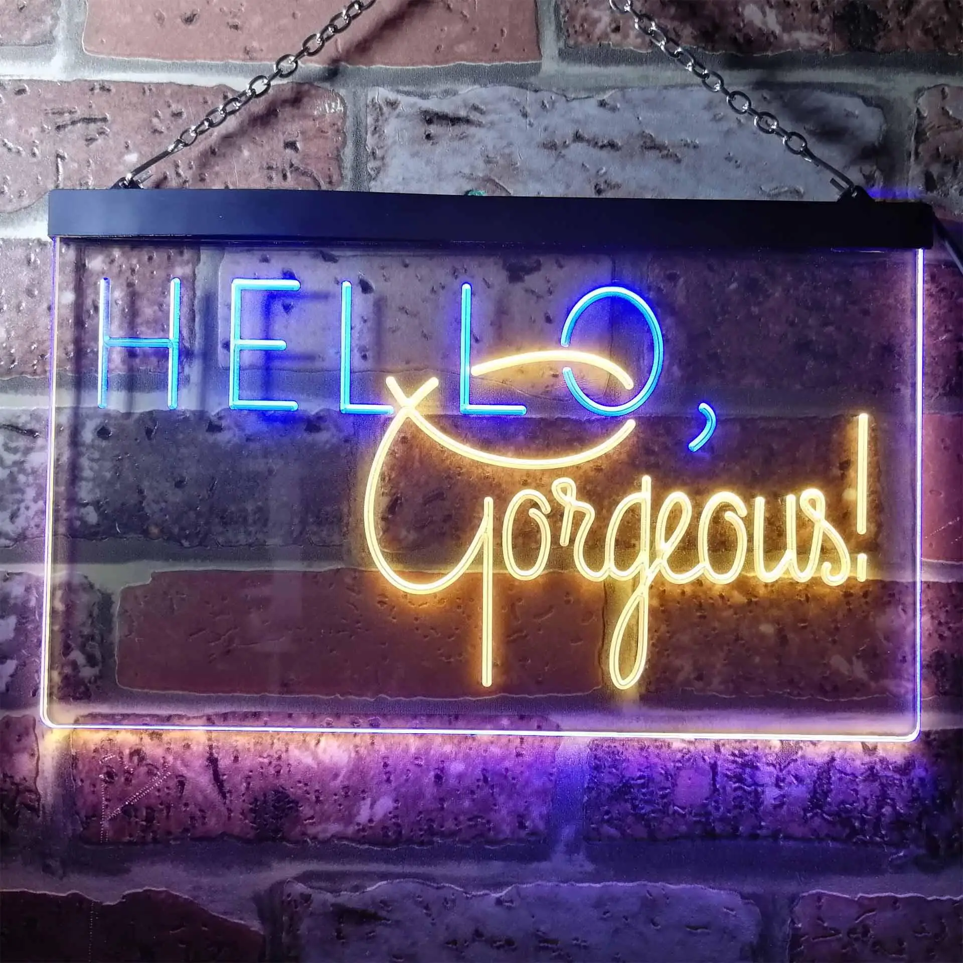 Hello Gorgeous Text Art Dual Color Led Neon Sign st6-i3180