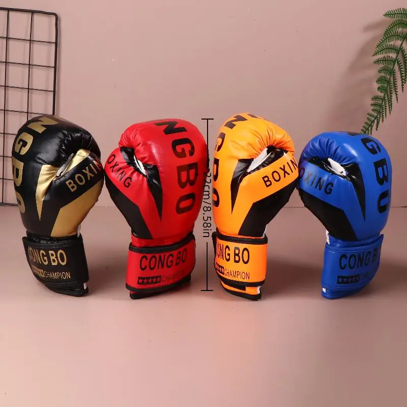 Kinder 6oz Professionelle Boxtraining Sparring Handschuhe PU Leder Kinder Atmungsaktive Muay Thai Stanzen Karate Trainingshandschuhe