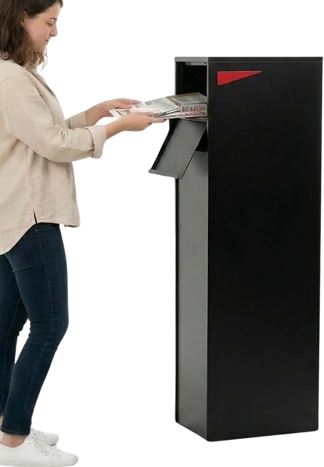 

Почтовый ящик на столб, большой почтовый ящик-комбо с отделением для газет, магнитной дверцей, порошковым покрытием, подходит для деревянных столбов 4x4, 6x6, для наружного использования