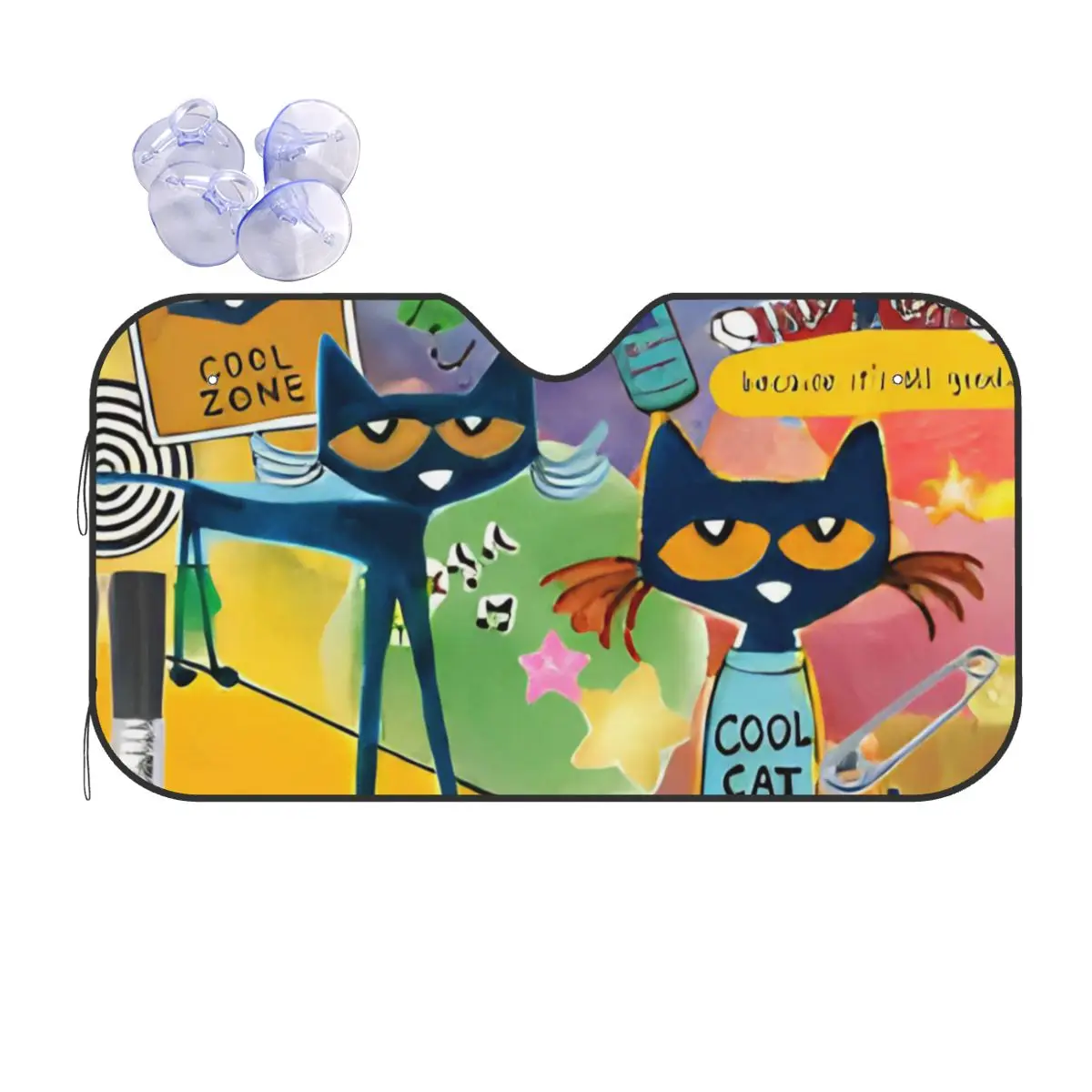 Cool Cartoon Kitten Pete The Cat Awesome Sunshade Windscreen Aluminium Foil Sun Visor Sun Shade Protect