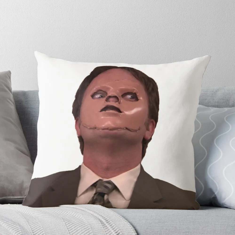 Dwight Schrute - Skin Mask Throw Pillow bed pillows Christmas Pillow Cases pillow cover christmas Decorative Sofa Cushions