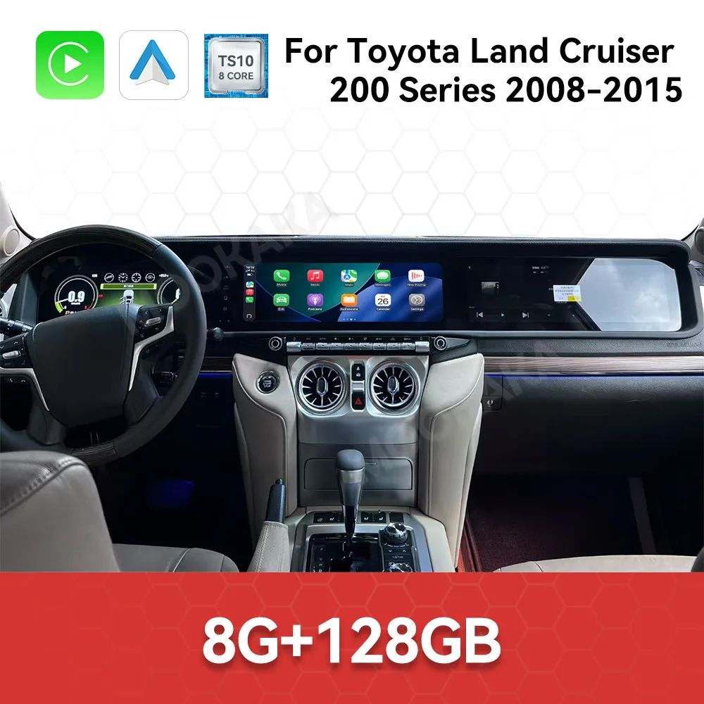 For Toyota Land Cruiser 200 LC200 2008-2015 LCD Dash Digital Cluster Android Car Radio CarPlay Navi Co-pilot 38.5
