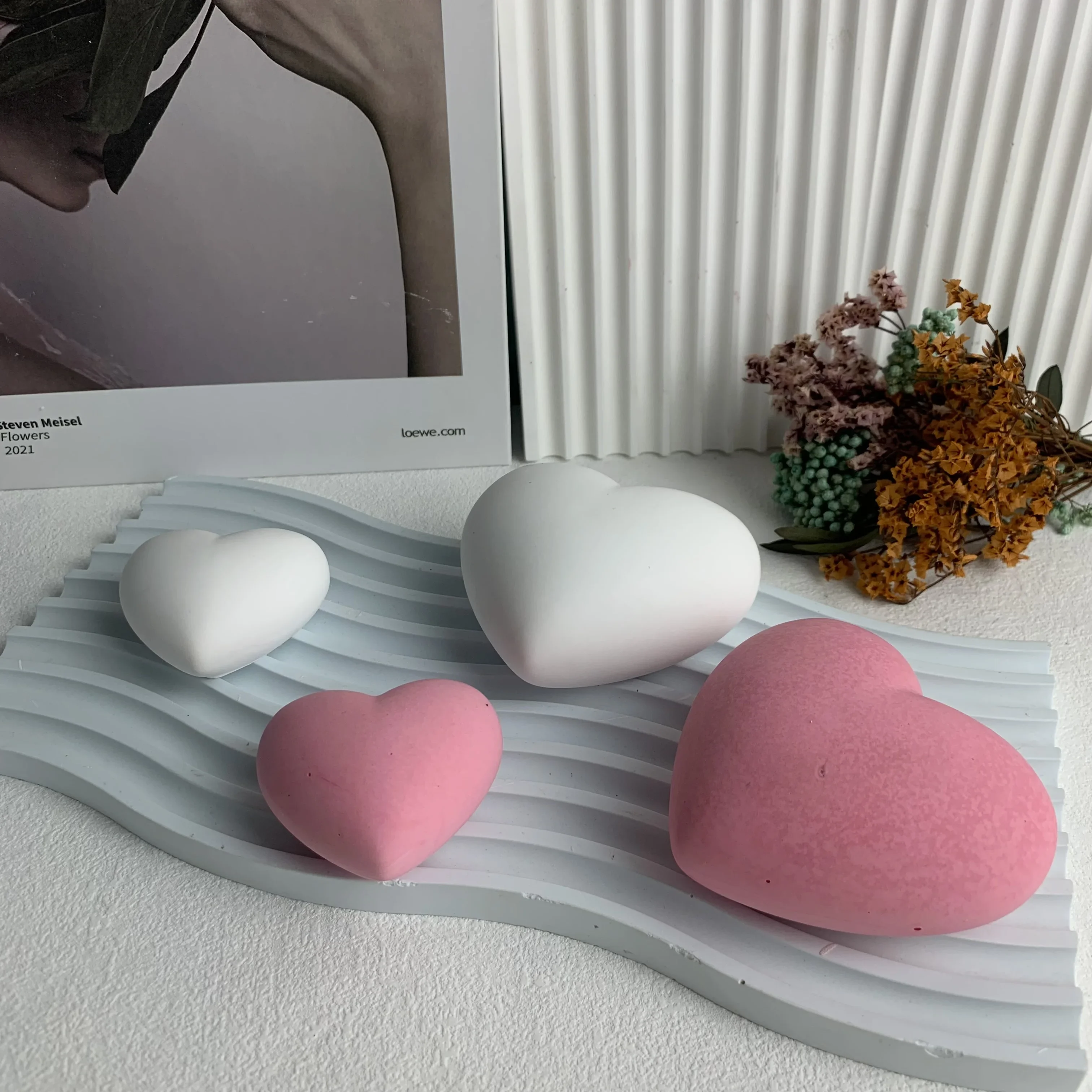 3D Love Heart stampo per candele in Silicone fai da te aromaterapia gesso stampo per sapone decorazioni per la casa ornamento candela fatta a mano