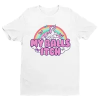 Tshirt Weird Meme Tee Inappropriate Quote Joke Funny Meme Tshirt Balls Itch Ironic Unicorn Rainbow Offensive Aesthetic Clothes