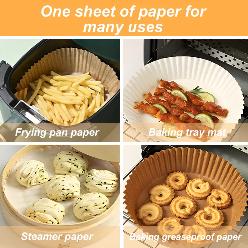 16cm 20cm Air Fryer Baking Pape Airfryer Papers Round Air Fryer Parchment Paper AirFryer Oil-Proof Disposable Paper Liner