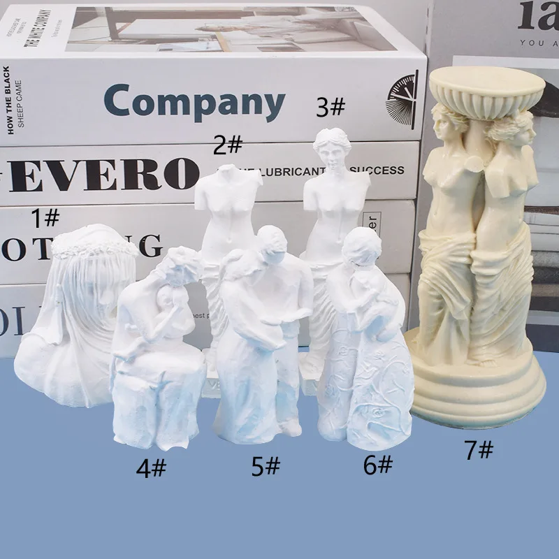 6 Models of Character Sculpture, Candles, Silicone Molds, DIY Gypsum Resin Decoration Mold