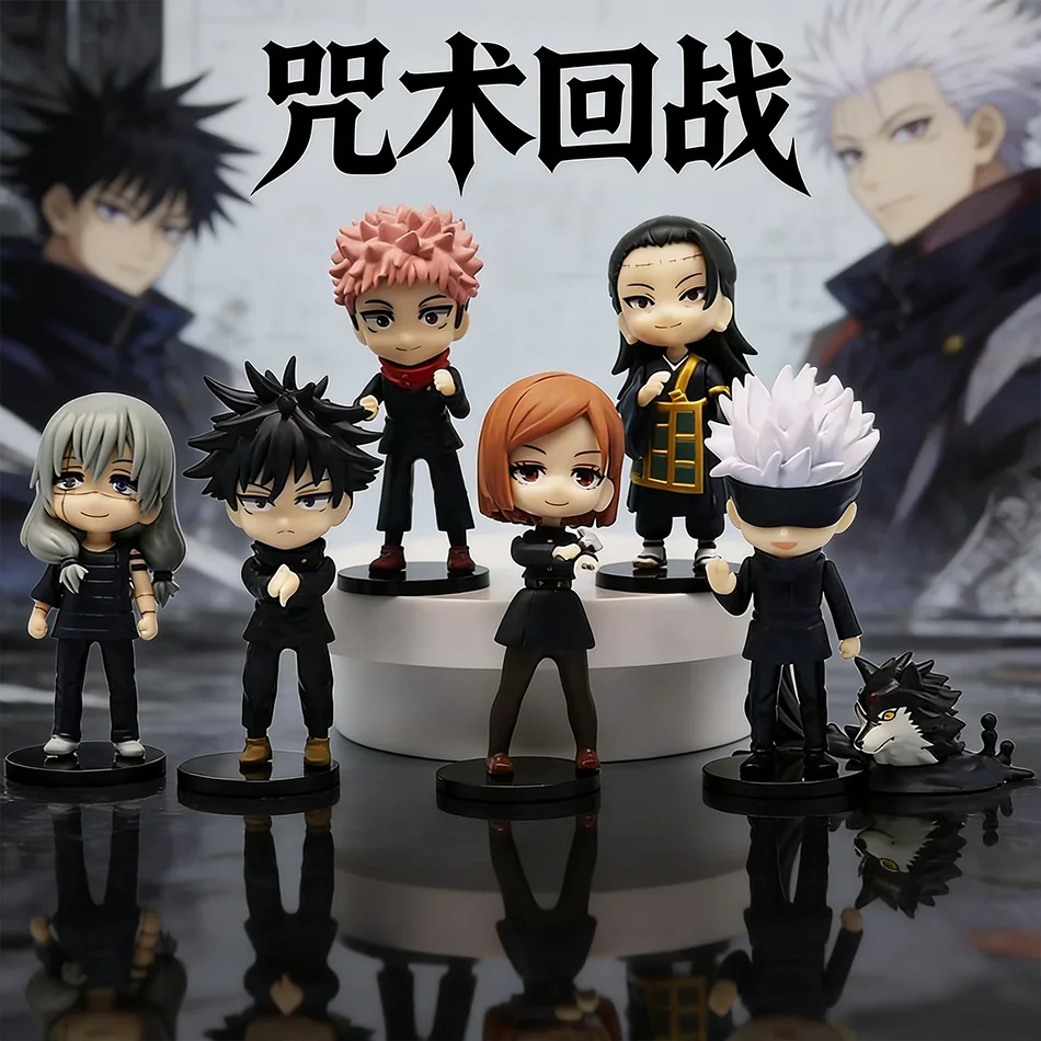

2026 NEW Q Version Jujutsu Kaisen 9cm Figure Satoru Gojo Itadori Yuji Geto Suguru Nobara Megumi Collection Character Ornaments