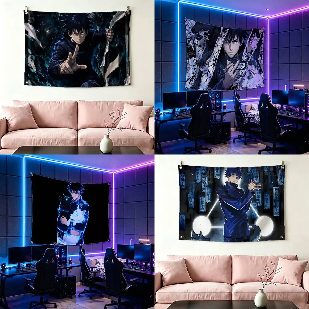 J-Jujutsu Kaisen Megumi Fushiguro Flag Suitable For Party Club Outdoor Interior Wall Decoration Banner Fans Gift