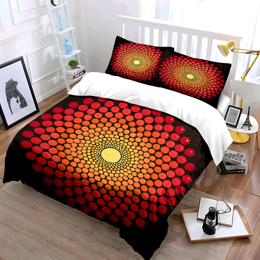 Abstract Geometric Art Trio Decor Soft Comfortable Duvet Cover Bedding Set Included 1*Duvet Cover & 2*Pillowcases, gift