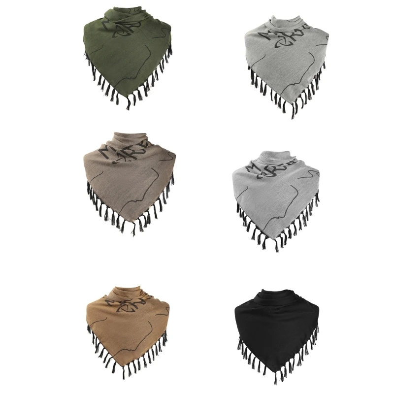 

Men Shemagh Scarves Keffiyeh Square Scarf Letter Jacquard Tassels Arab Headscarf