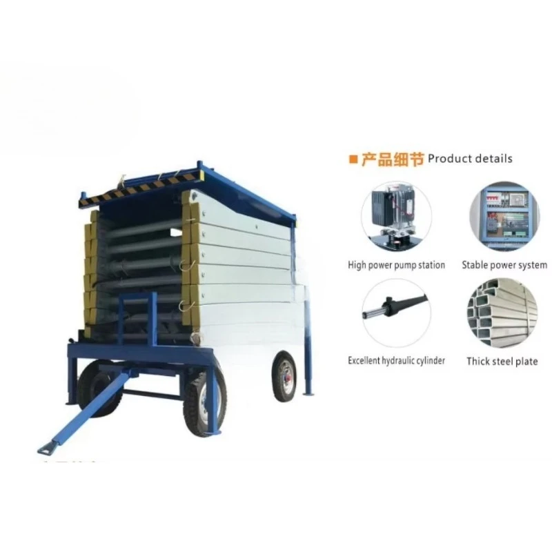 Electric self-propelled scissor lift working platform, suitable for rough terrain warehouse workshop durable steel