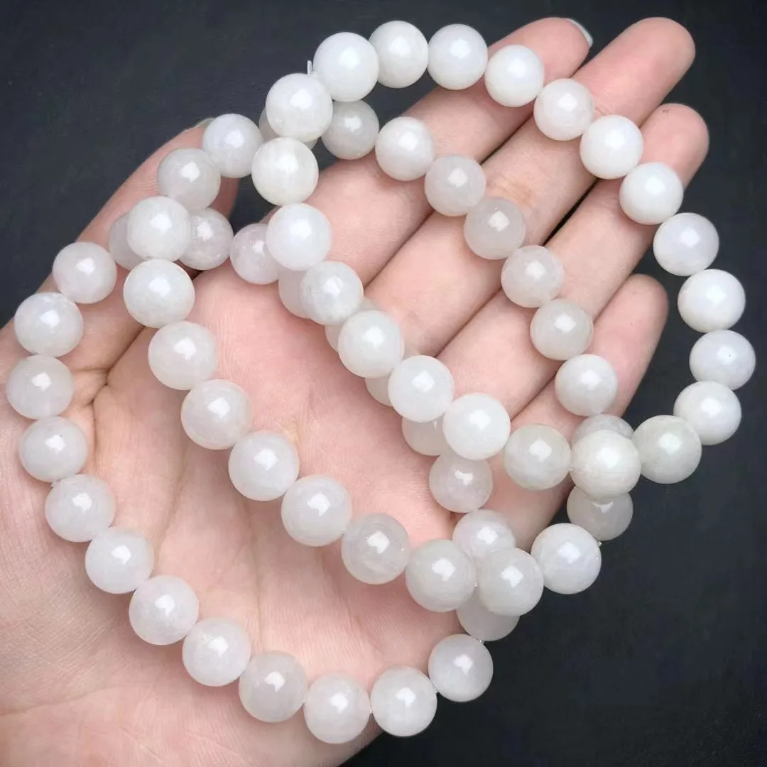 Unit One Bracelet 9mm Good Sale Natural White Rabbit Hair Quartz Crystal Healing Bead Bracelet