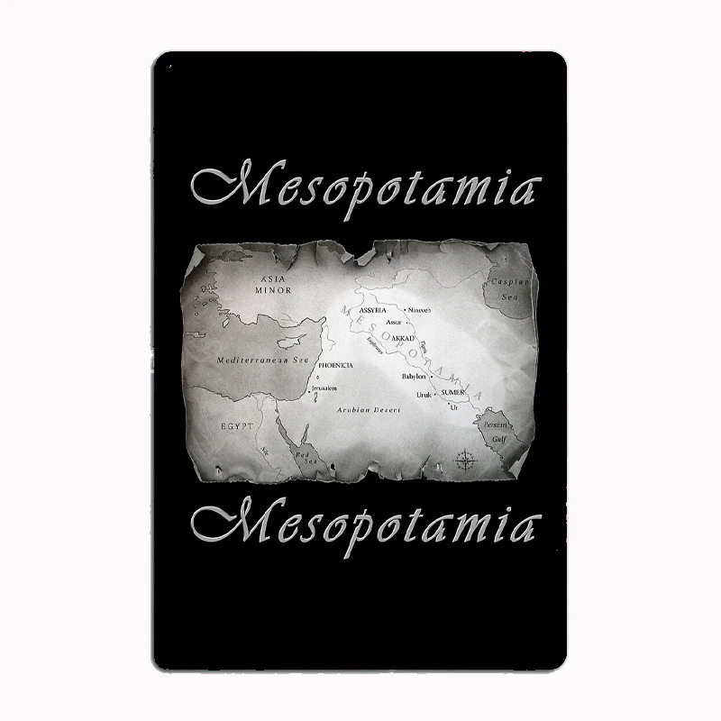 MESOPOTAMIA Metal Sign Wall Decor Living Room Mural Decoration for Bar Club Man Cave Wall Decoration