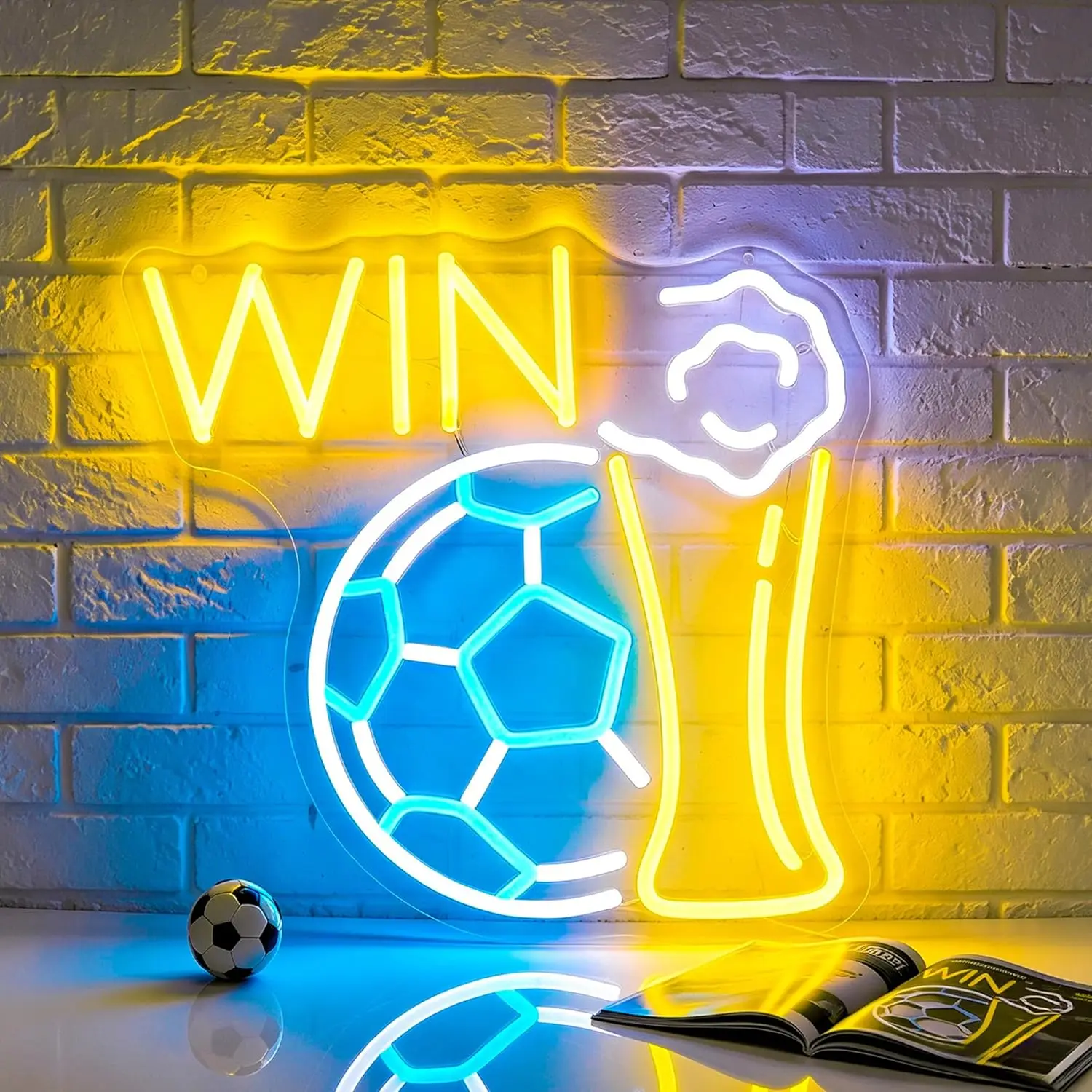 

Soccer Neon Sign USB Powered Sports Themed Led Light for Club Gaming Room Kids Room Bedroom Decoration Fans Gift Art Wall Light