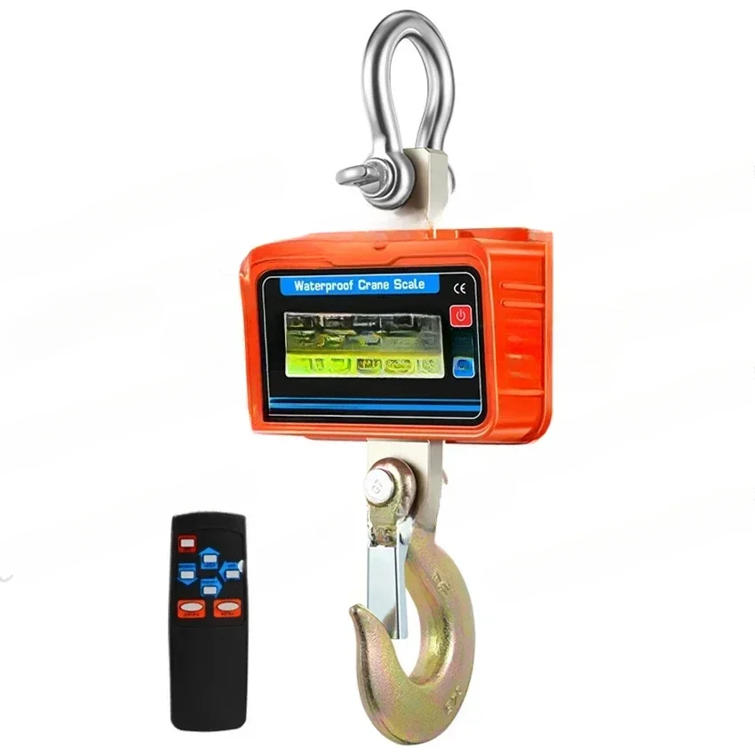 3000KG Electronic Hanging Scale Waterproof Crane Scales Remote Control Heavy  Alloy Steel Hook Weighing Tools 3T LCD