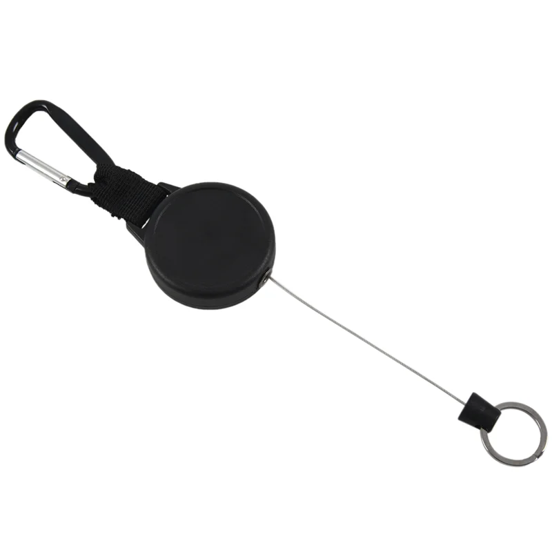 M09K 5X Heavy Duty Retractable Key Chain & Badge Reel Holder Carabiner Clip - Swivel-Back Extractable