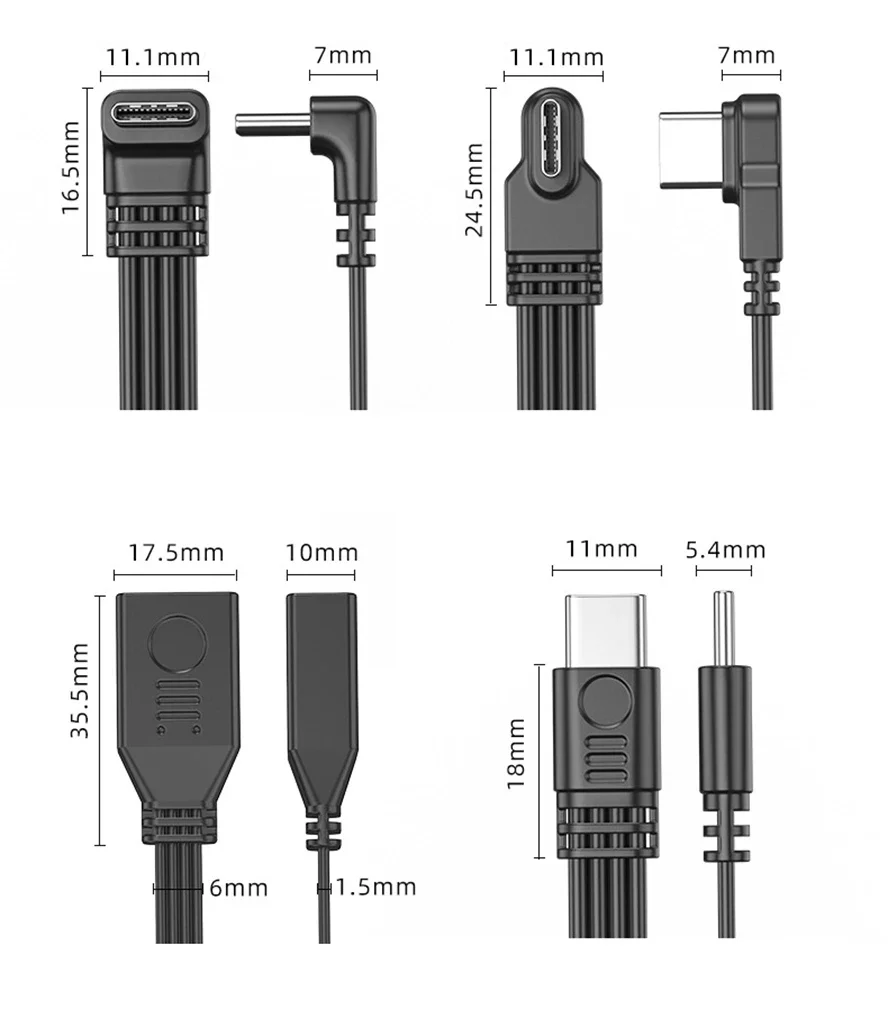 شقة C-نوع USB إلى OTG كابل USB 5-30 سنتيمتر مناسبة للهواتف أجهزة الكمبيوتر وظيفة TYPE-C 90 درجة ذكر إلى USB 2.0 شاحن أنثي